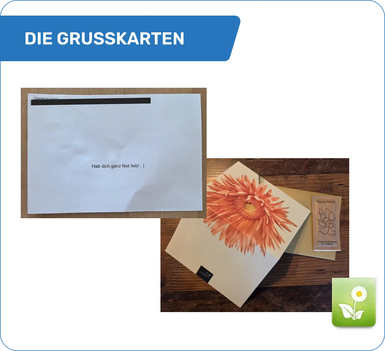 Blumenversand Fleurop Grußkarten im Vergleich