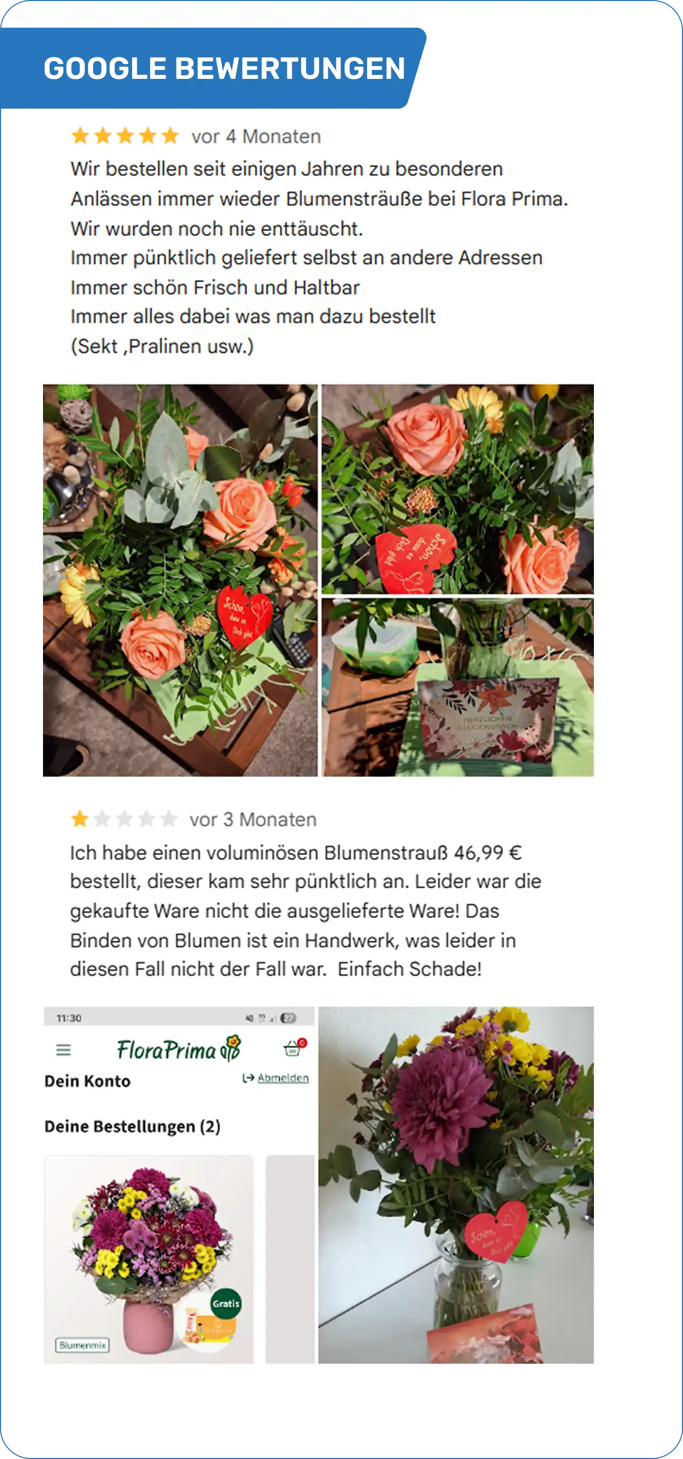 FloraPrima Google Bewertungen Screenshots
