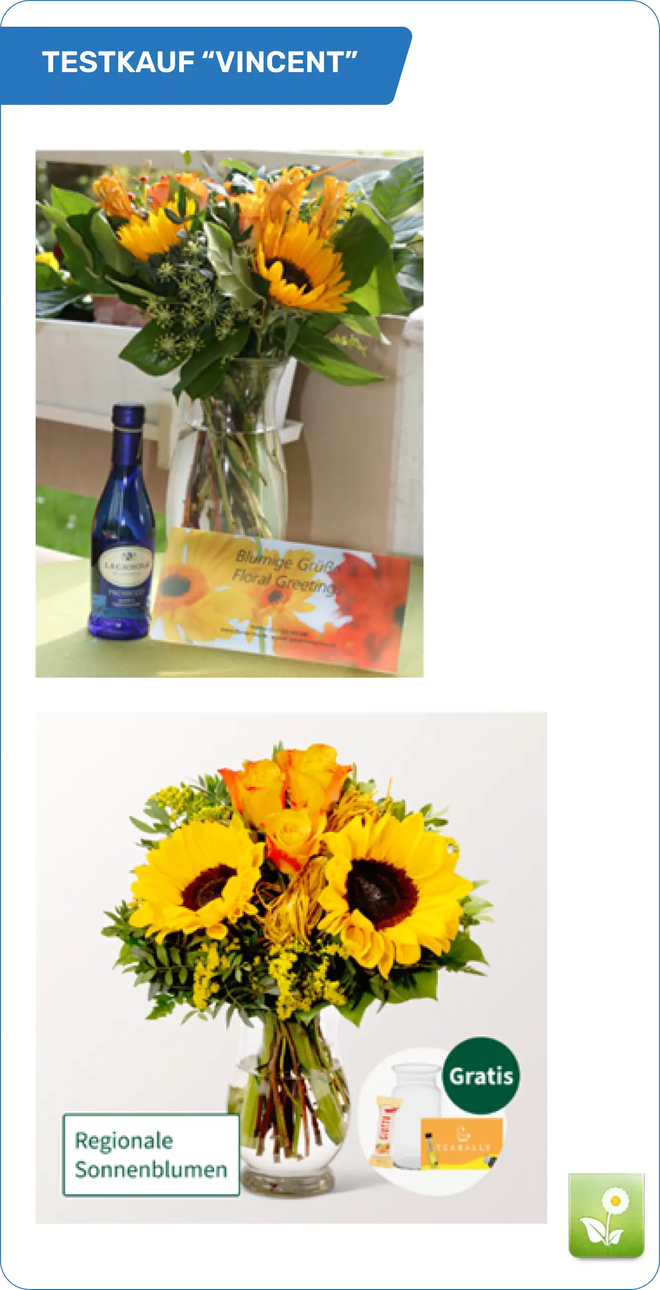 Blumenstrauß "Vincent" Vergleich Website-Darstellung und Realität