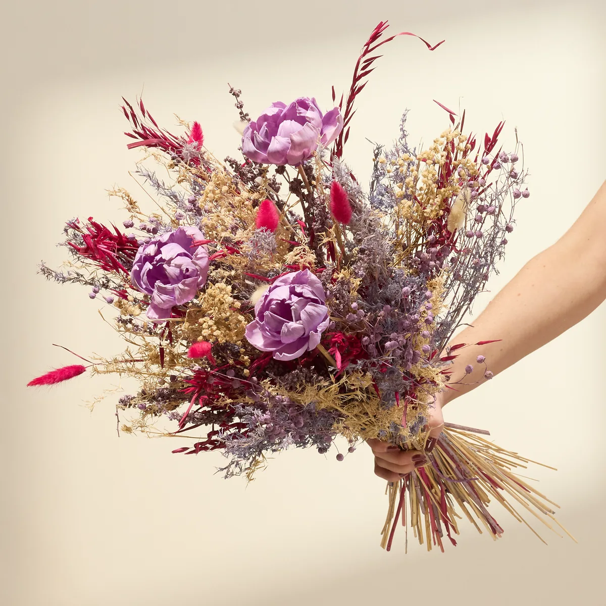 Trockenblumenstrauß Lila Romantik