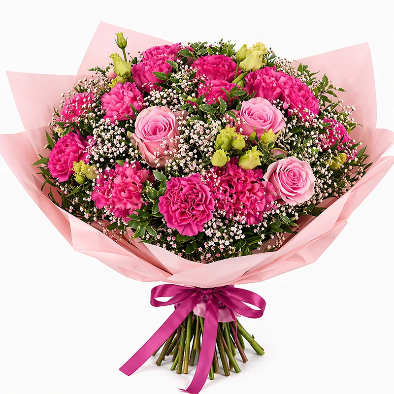 Rosa Rosenstrauß mit Nelken