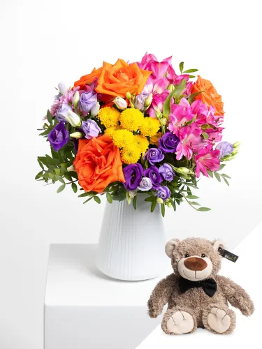 Bunte Geburtstagsfreude mit Teddy