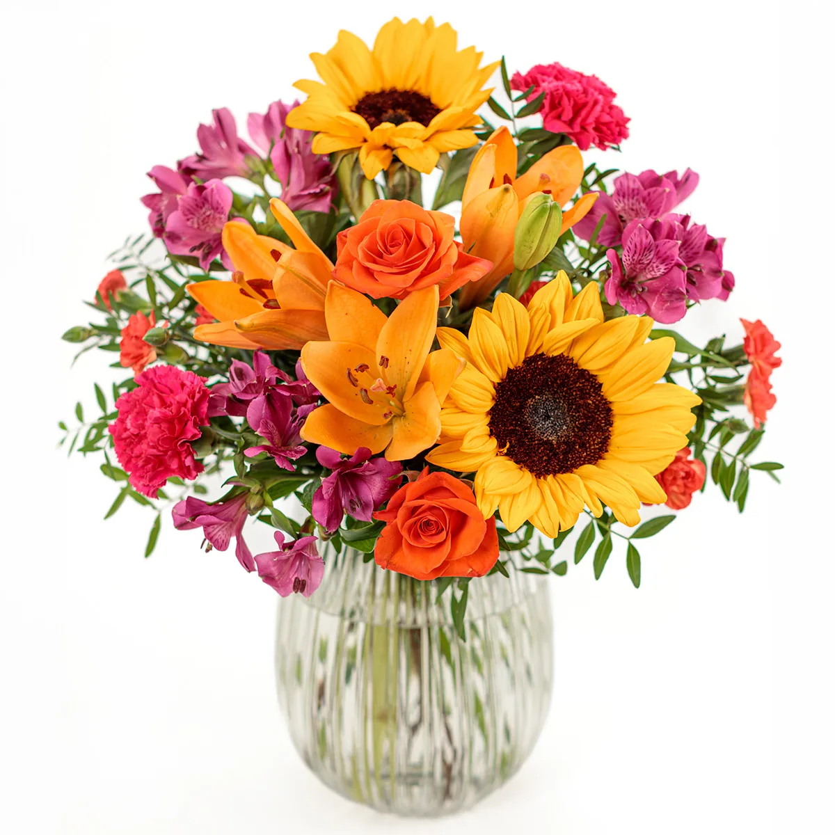 Gemischter Sonnenblumen­strauß