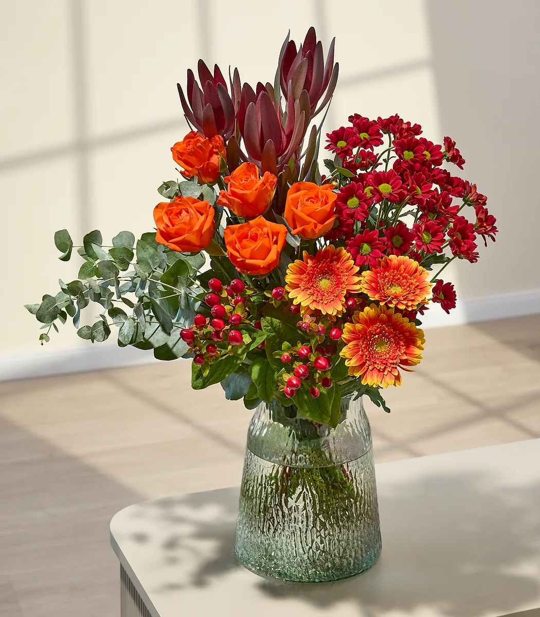 Roter Herbstblumenmix